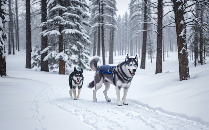 Husky wearing winter dog boots in the snow