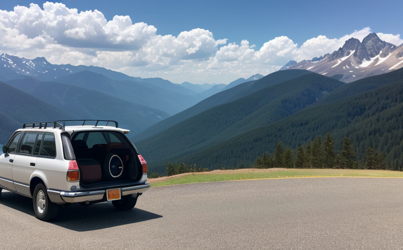 Dog resting at a scenic overlook during road trip