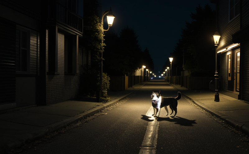 Nite Ize SpotLit Splash LED Collar Light glowing in the dark
