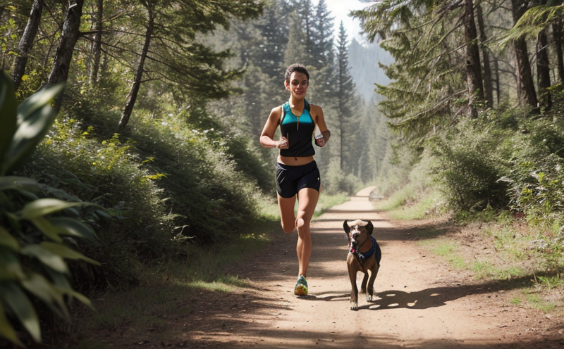 Runner jogging with a dog on a hands-free waist leash
