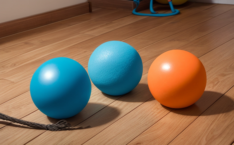 Different types of durable dog toys arranged on a wooden floor