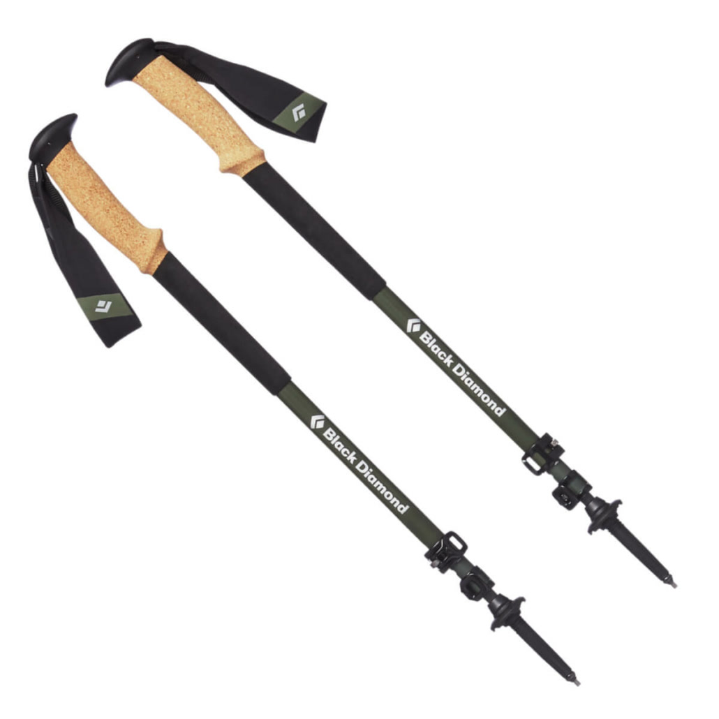 Black Diamond Alpine Carbon Cork trekking poles with natural cork grips