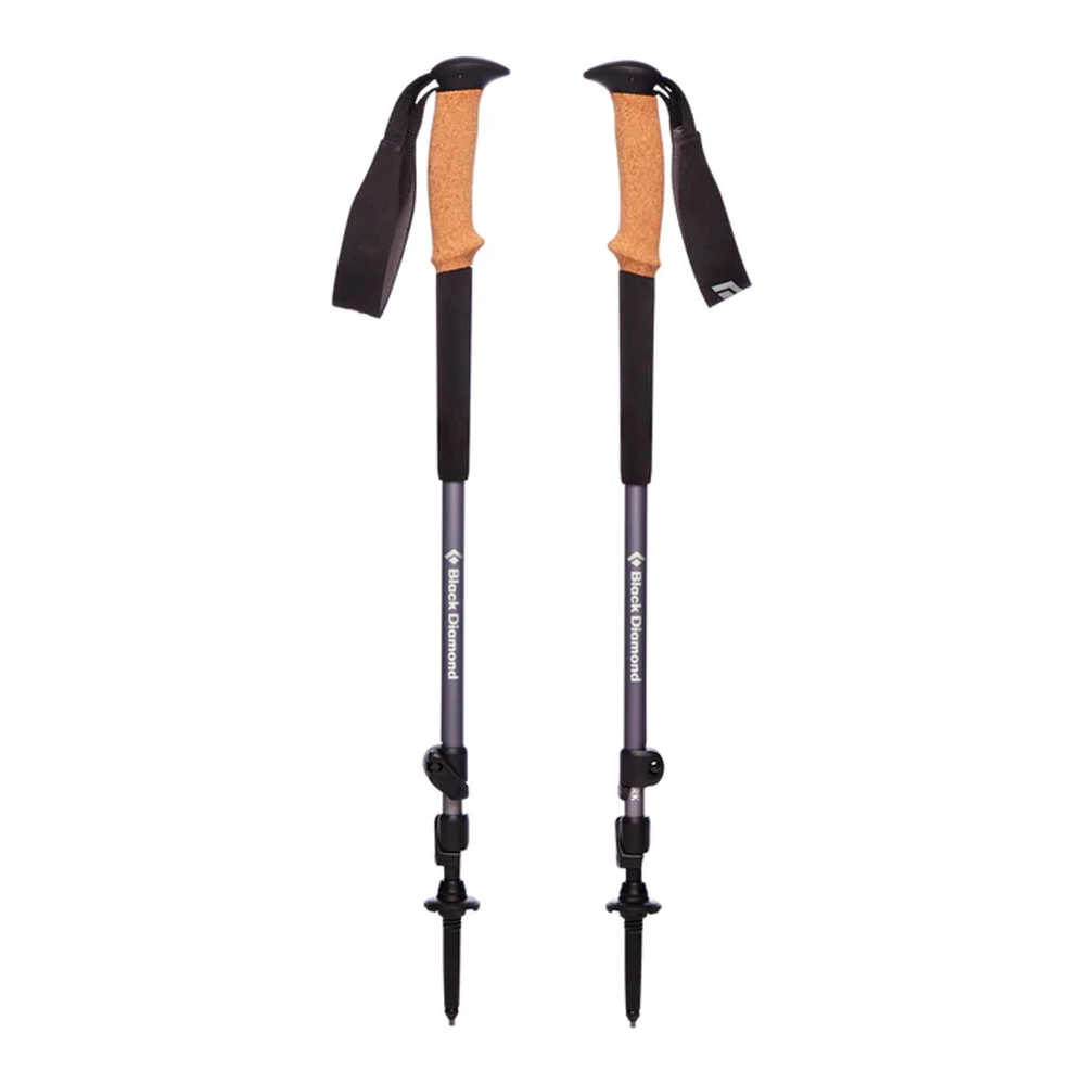Black Diamond Trail Cork trekking poles with aluminum shafts