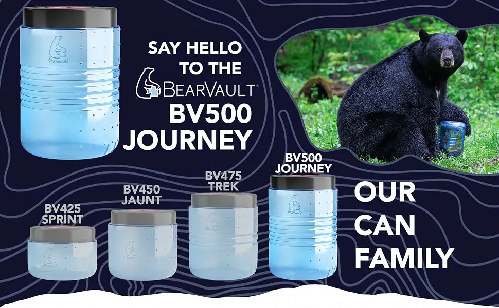 BearVault BV500 Journey bear canister with transparent polycarbonate lid