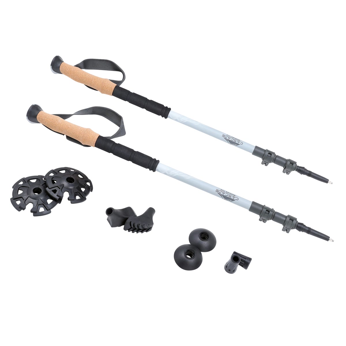 Cascade Mountain Tech carbon fiber trekking poles with cork grips