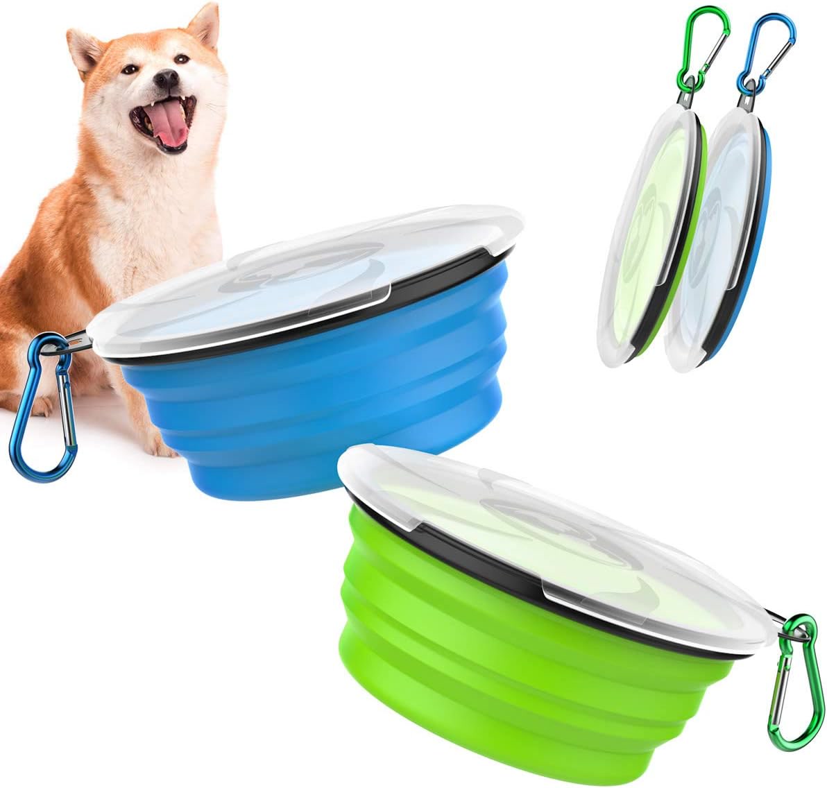 Collapsible silicone dog bowl for hiking and travel