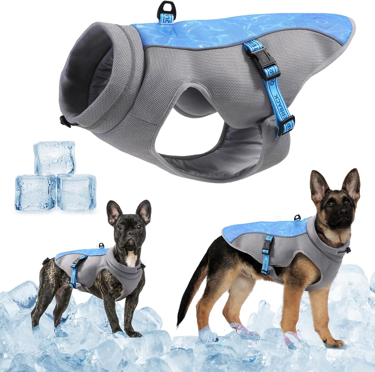 Dog cooling mat for recovery after hiking in summer heat