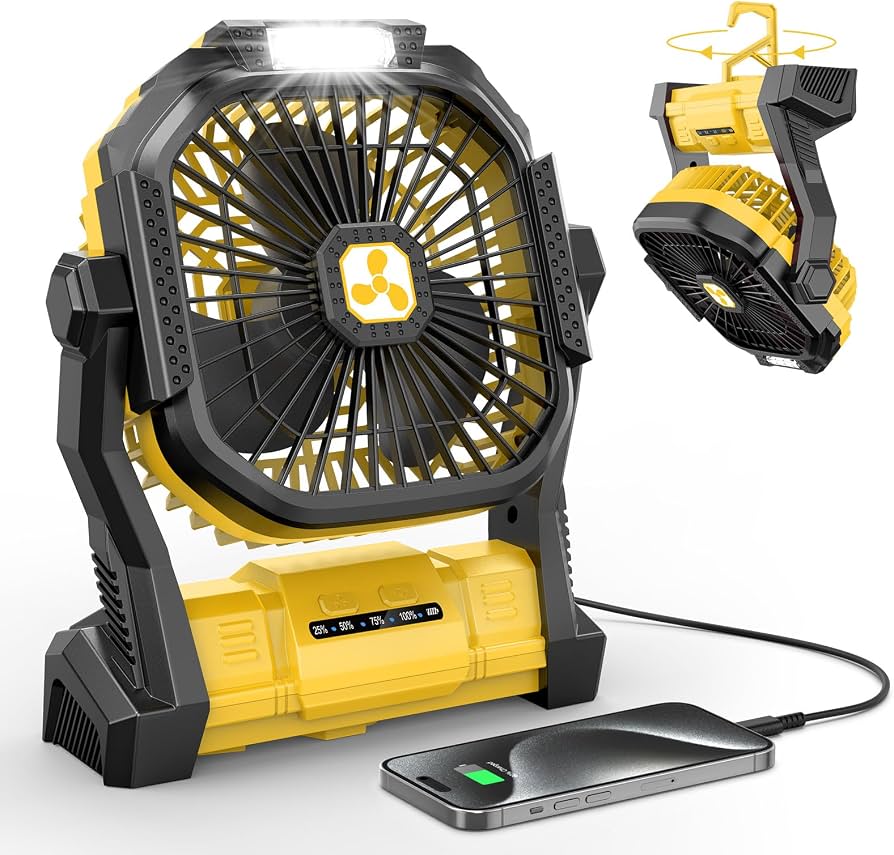 ONLYNEW 20000mAh rechargeable tent fan product photo