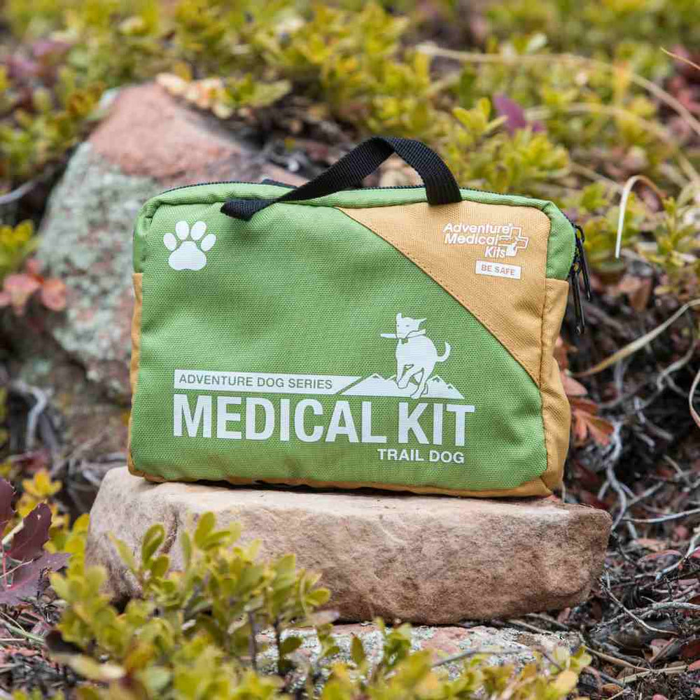 Dog trail first aid kit with bandages and medical supplies