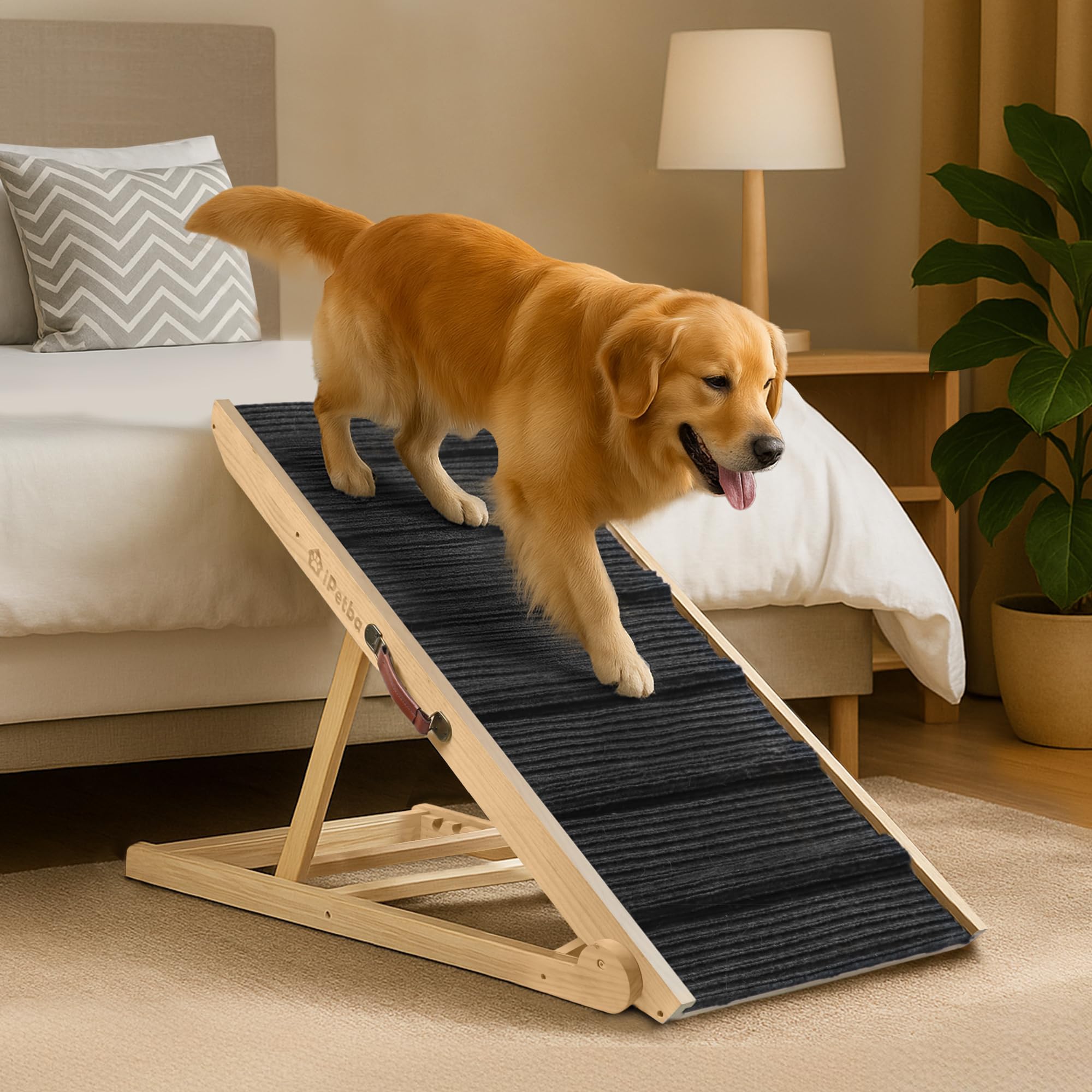 iPetba Dog Ramp with Platform for large dogs and high beds