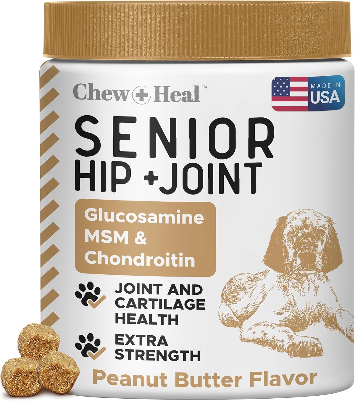 Dog joint supplement soft chews with glucosamine and chondroitin