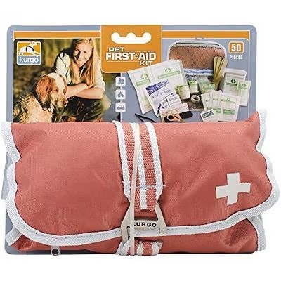 Kurgo Dog First Aid Kit in organized case with mesh pockets and handle