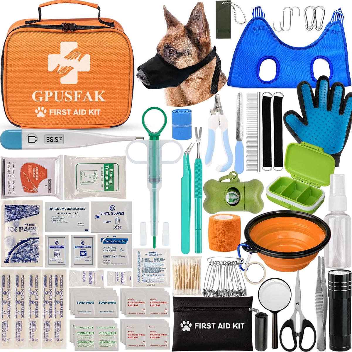Pet Champion dog first aid kit in zippered case