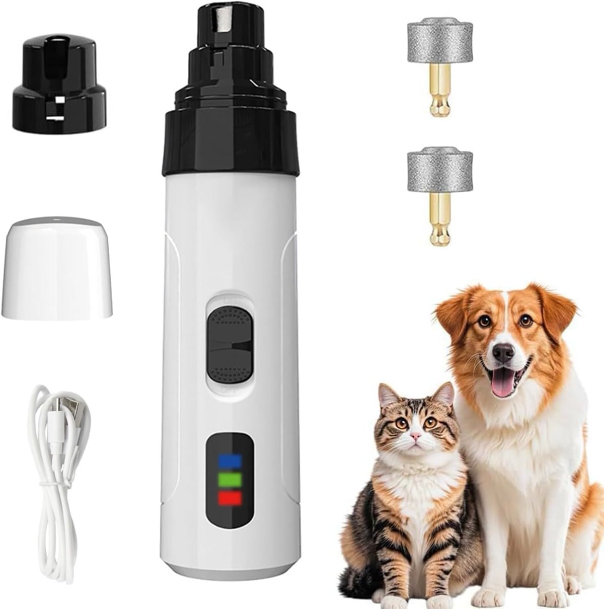 Ultra-quiet dog nail grinder with low vibration for sensitive dogs