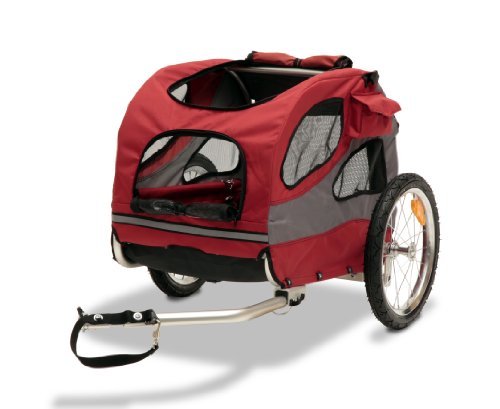 Solvit HoundAbout II pet bike trailer with aluminum frame and mesh ventilation