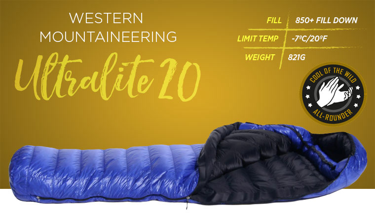Western Mountaineering Ultralite 20 degree down sleeping bag