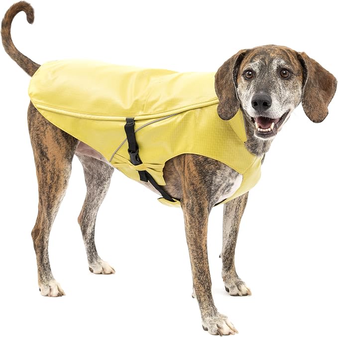 Kurgo Halifax rain shell dog jacket in slicker yellow